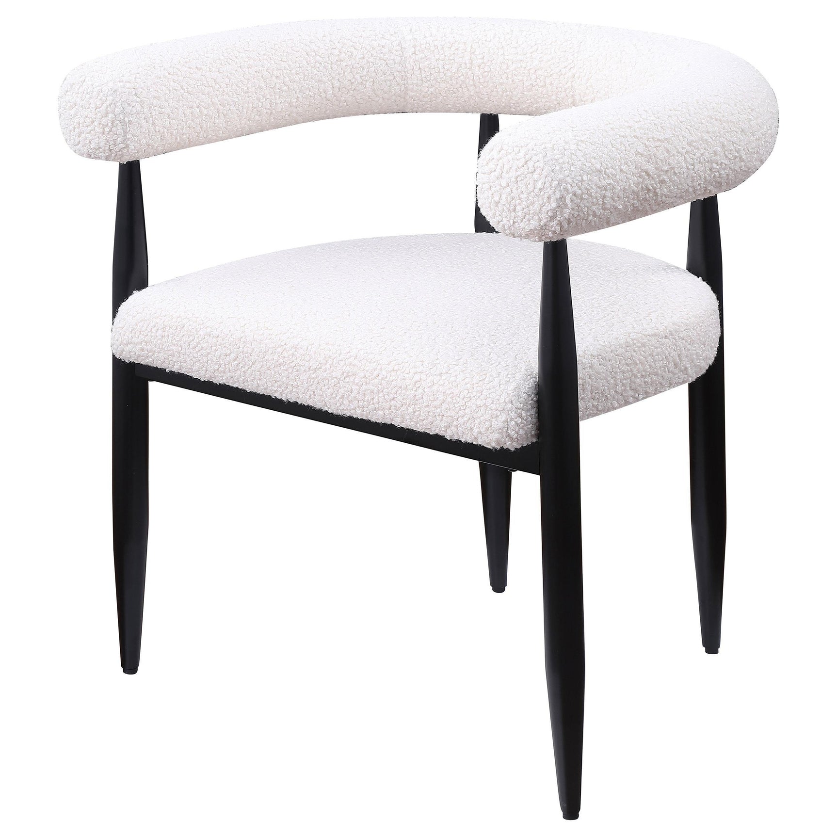 Camden Boucle Upholstered Dining Arm Chair Cream (Set of 2) 105782 - Ella Furniture