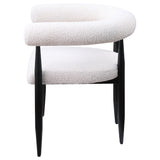 Camden Boucle Upholstered Dining Arm Chair Cream (Set of 2) 105782 - Ella Furniture