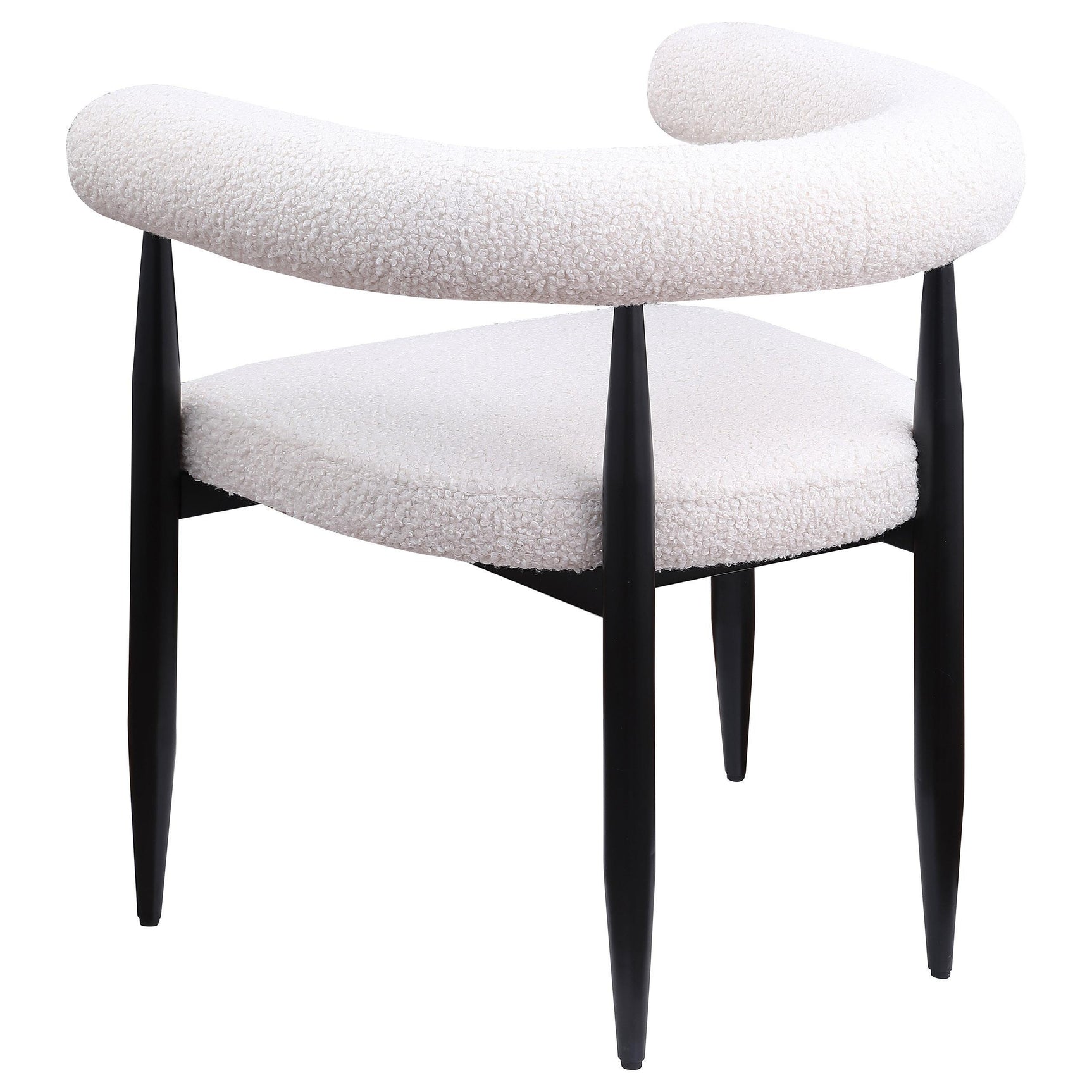 Camden Boucle Upholstered Dining Arm Chair Cream (Set of 2) 105782 - Ella Furniture