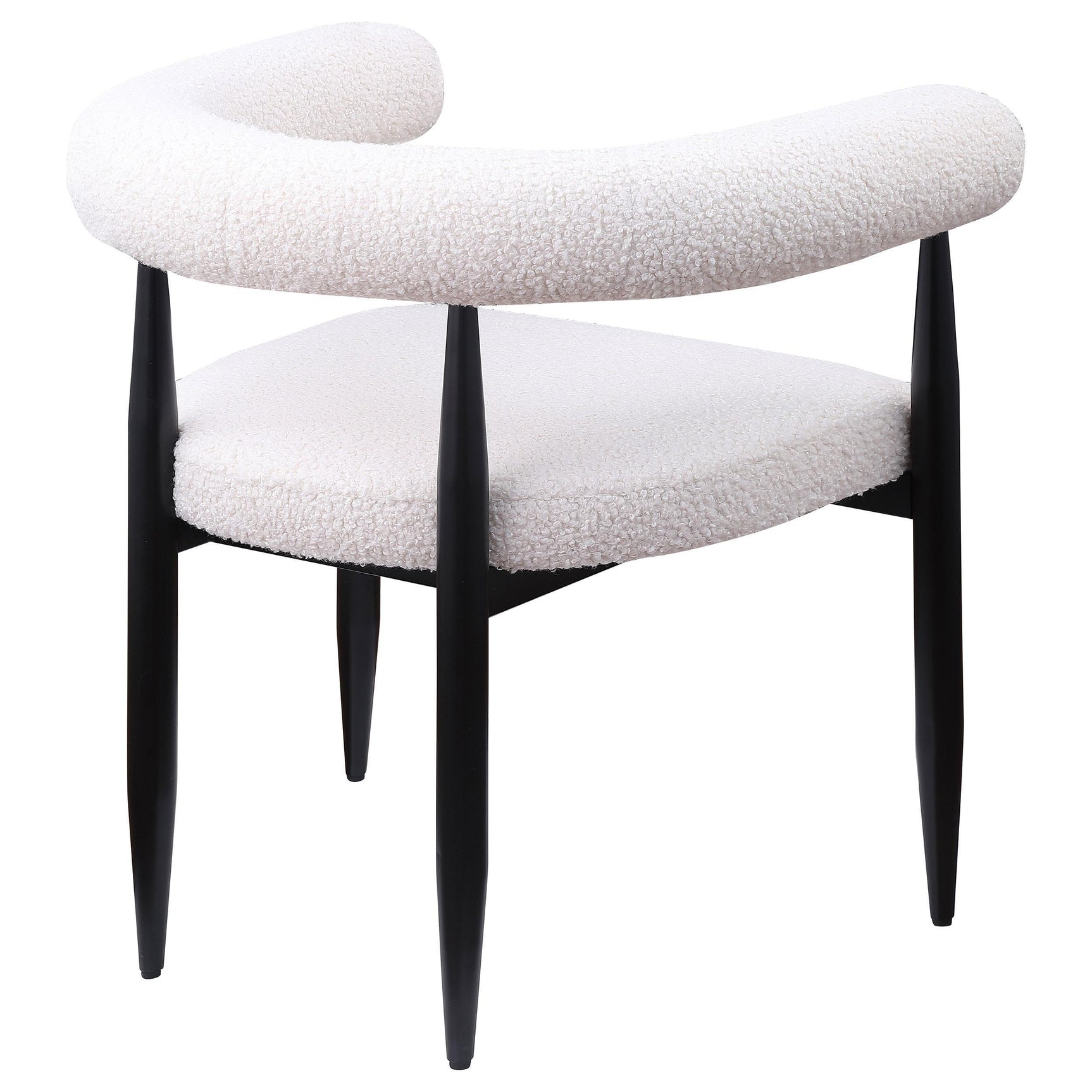 Camden Boucle Upholstered Dining Arm Chair Cream (Set of 2) 105782 - Ella Furniture