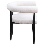 Camden Boucle Upholstered Dining Arm Chair Cream (Set of 2) 105782 - Ella Furniture