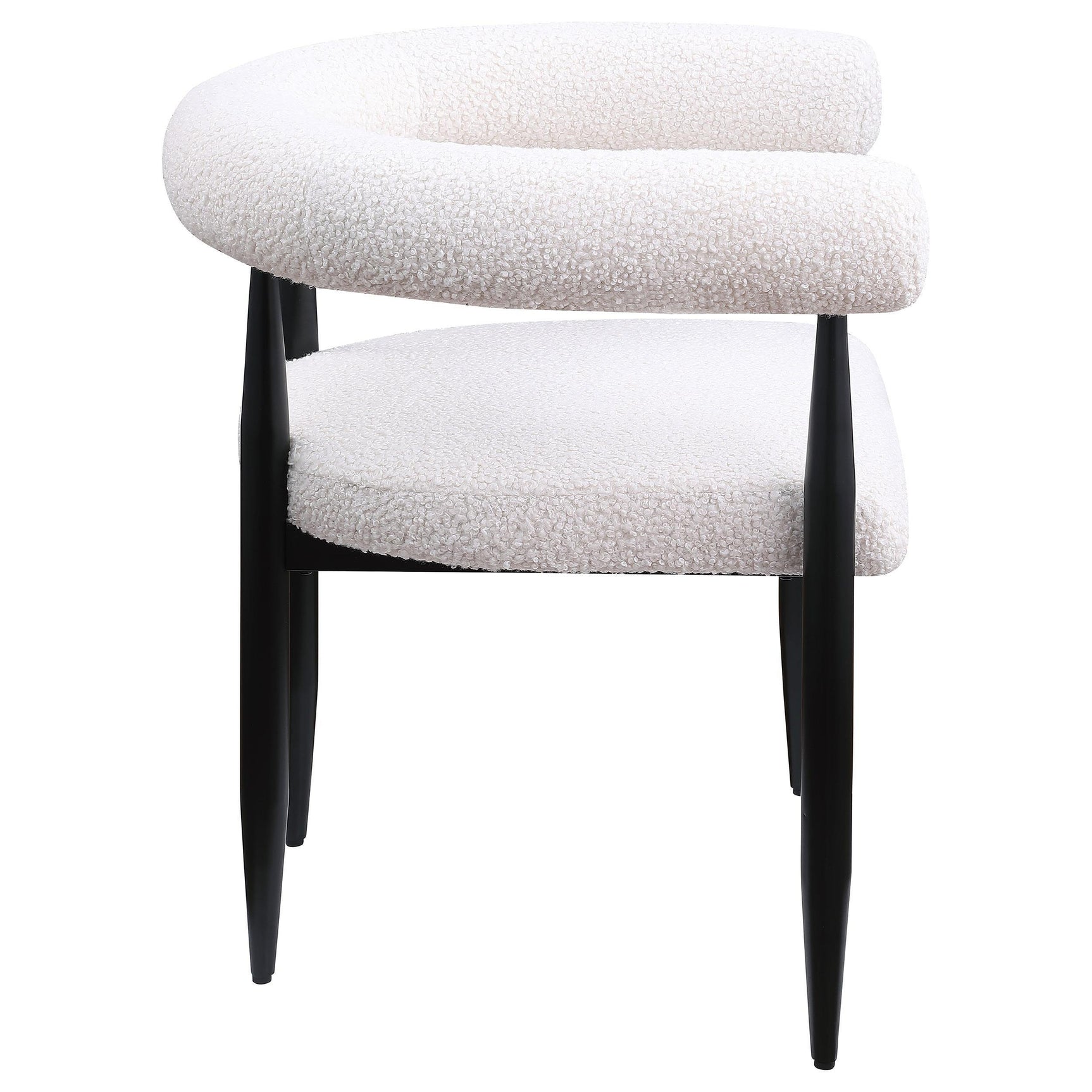 Camden Boucle Upholstered Dining Arm Chair Cream (Set of 2) 105782 - Ella Furniture