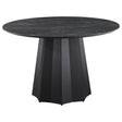 Camden Round 48-inch Faux Marble Top Dining Table Black 105780 - Ella Furniture
