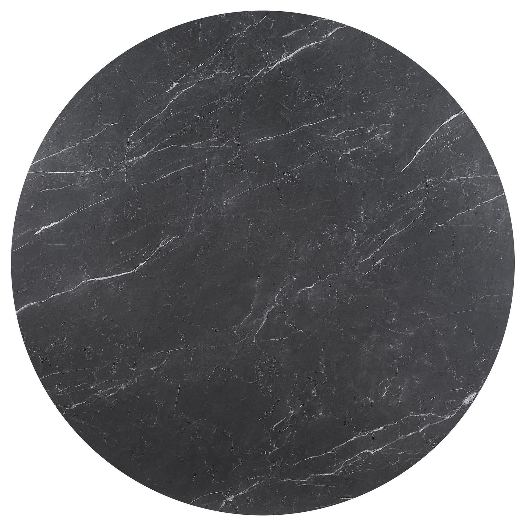 Camden Round 48-inch Faux Marble Top Dining Table Black 105780 - Ella Furniture