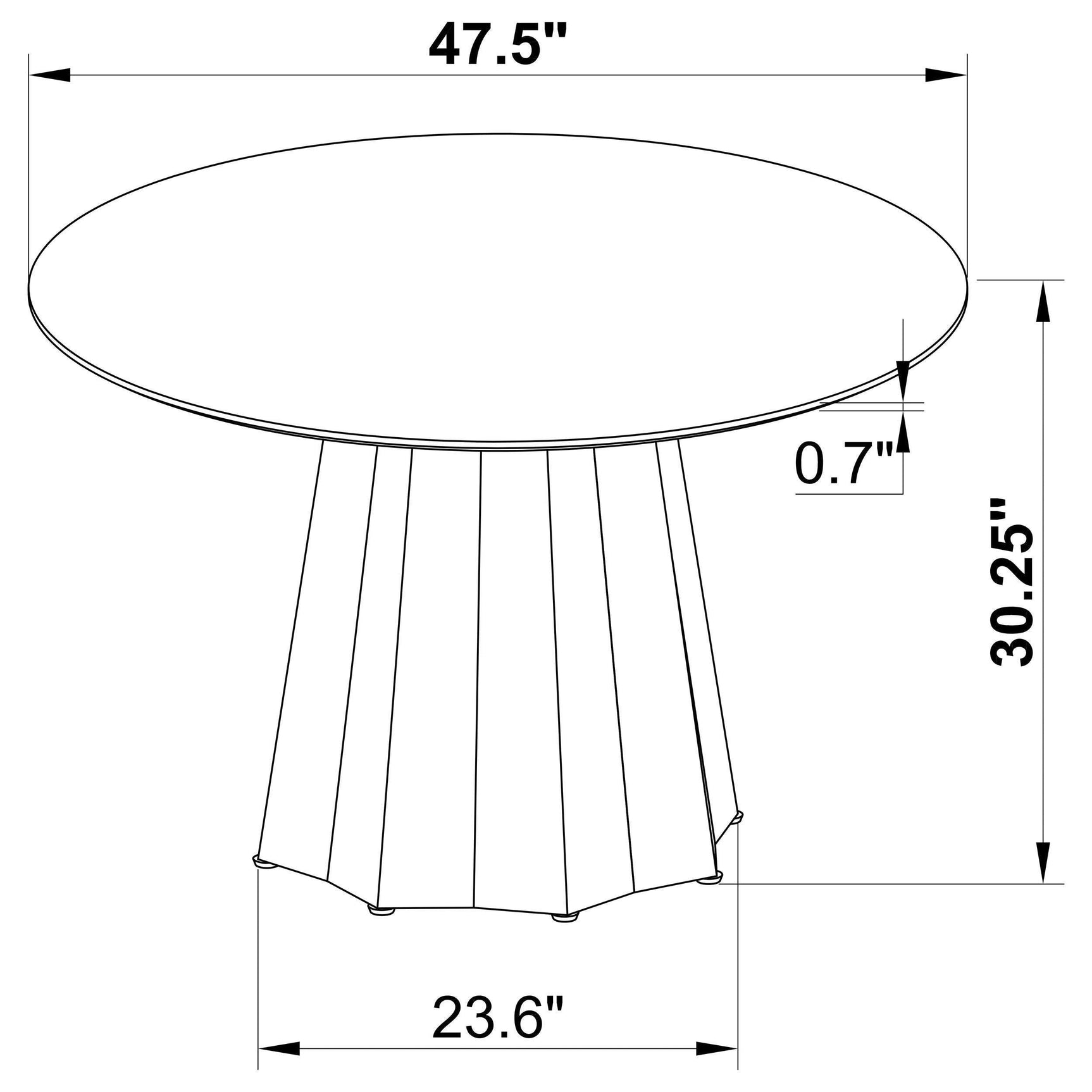 Camden Round 48-inch Faux Marble Top Dining Table Black 105780 - Ella Furniture