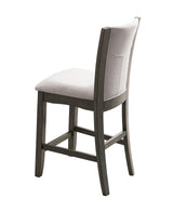 Camelia Gray Fabric Round Glass-top Counter Height Dining Room Set - Ella Furniture