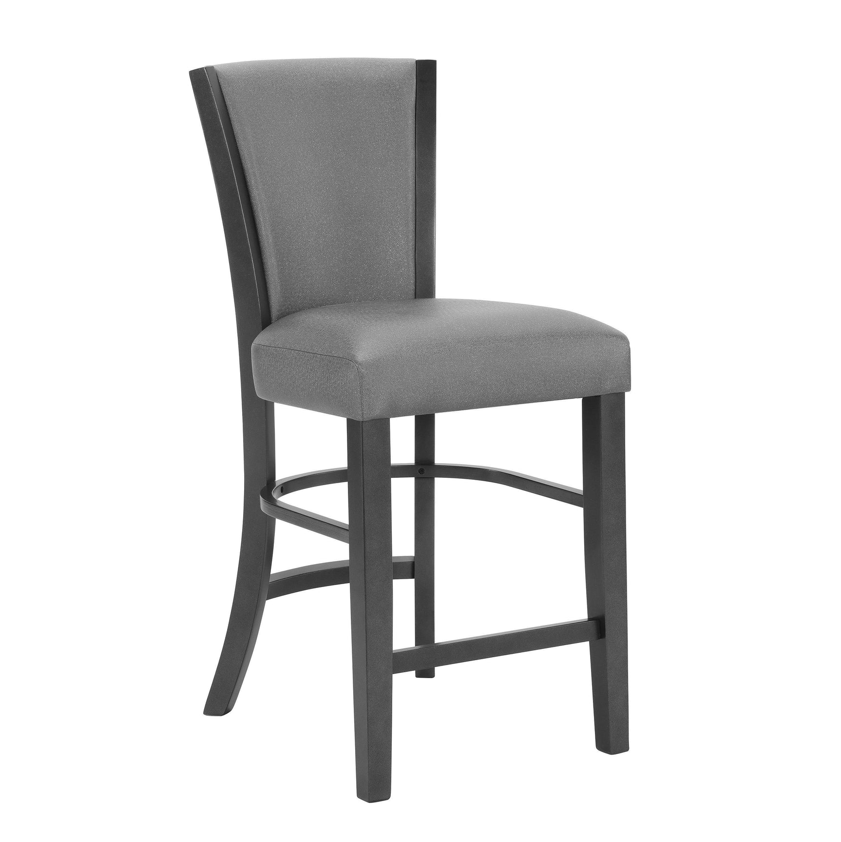 Camelia Gray Modern And Sleek Metal Glass Round Counter Height Dining Room Set - Ella Furniture
