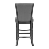 Camelia Gray Modern And Sleek Metal Glass Round Counter Height Dining Room Set - Ella Furniture