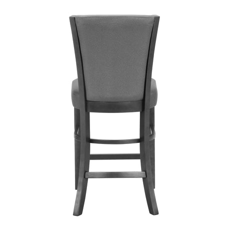 Camelia Gray Modern And Sleek Metal Glass Round Counter Height Dining Room Set - Ella Furniture