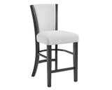 Camelia Gray Modern Solid Wood Glass Faux Leather Counter Height Dining Room Set - Ella Furniture