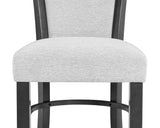 Camelia Gray Modern Solid Wood Glass Faux Leather Counter Height Dining Room Set - Ella Furniture