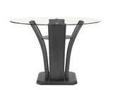 Camelia Gray Modern Solid Wood Glass Faux Leather Counter Height Dining Room Set - Ella Furniture