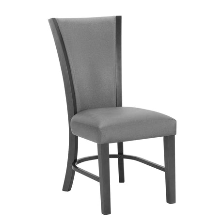Camelia Gray Modern Solid Wood Glass Faux Leather Dining Room Set - Ella Furniture