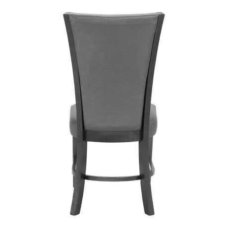 Camelia Gray Modern Solid Wood Glass Faux Leather Dining Room Set - Ella Furniture