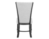 Camelia White/Gray Modern Solid Wood Glass Fabric Upholstered Dining Room Set - Ella Furniture