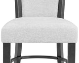 Camelia White/Gray Modern Solid Wood Glass Fabric Upholstered Dining Room Set - Ella Furniture