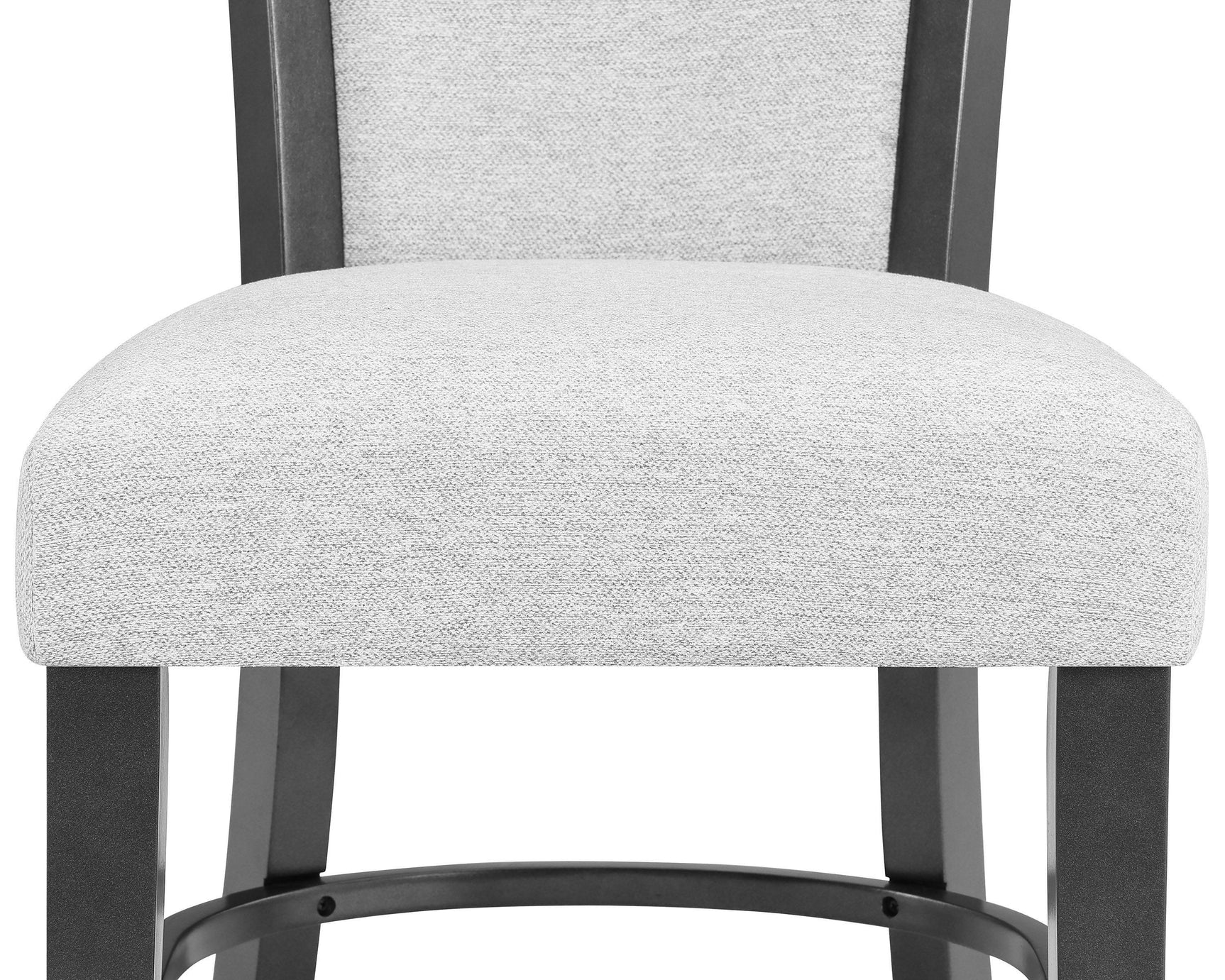 Camelia White/Gray Modern Solid Wood Glass Fabric Upholstered Dining Room Set - Ella Furniture