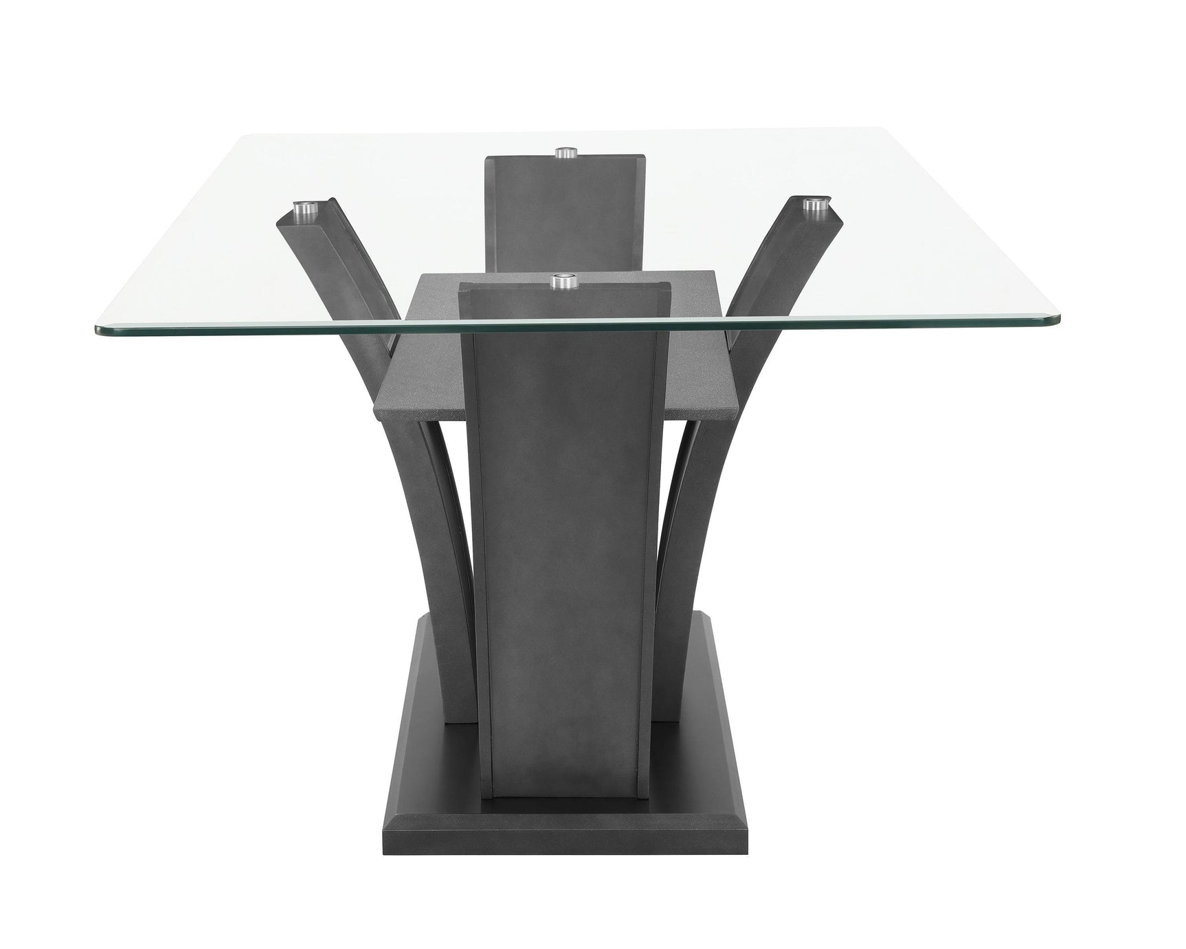 Camelia White/Gray Modern Solid Wood Glass Fabric Upholstered Dining Room Set - Ella Furniture