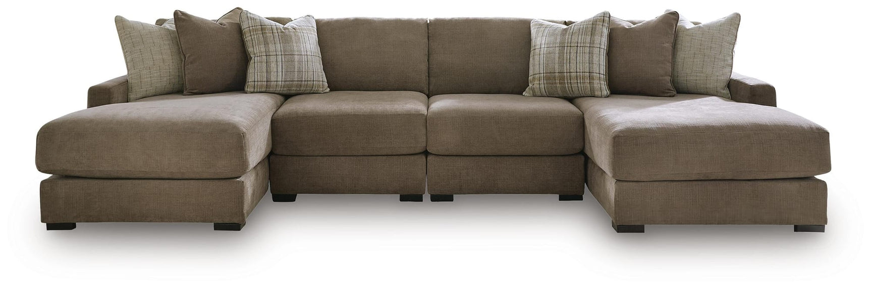 Camellia-Court Coffee 4-Piece Double Chaise Sectional view 3