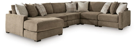 Camellia-Court Coffee 6-Piece Sectional with Chaise view 3