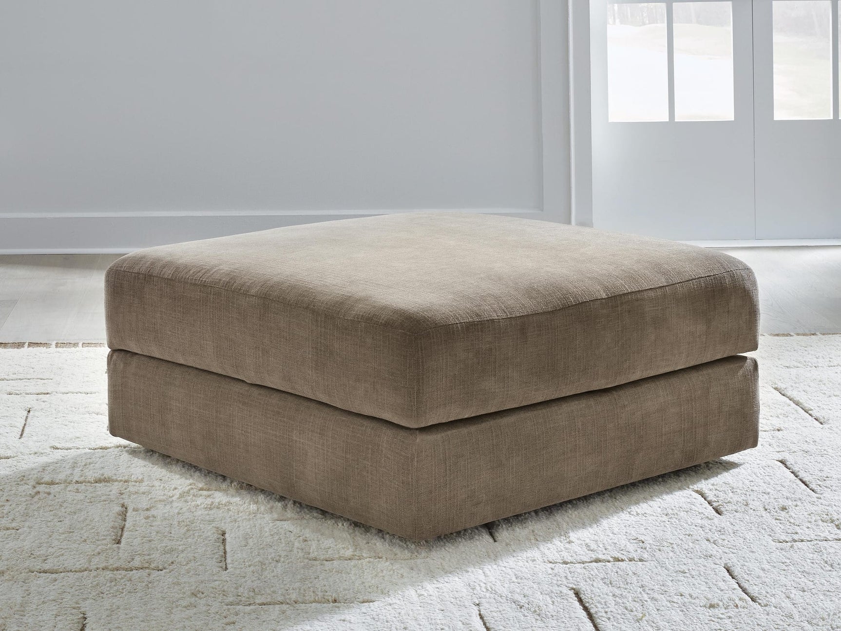 Camellia-Court Coffee Chenille Ottoman With Storage view 4