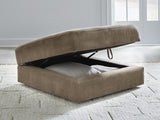 Camellia-Court Coffee Chenille Ottoman With Storage view 5