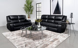 Camila 2-piece Upholstered Motion Reclining Sofa Set Black 610244-S2 - Ella Furniture