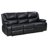 Camila 2-piece Upholstered Motion Reclining Sofa Set Black 610244-S2 - Ella Furniture