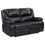 Camila 2-piece Upholstered Motion Reclining Sofa Set Black 610244-S2 - Ella Furniture
