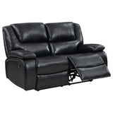 Camila 2-piece Upholstered Motion Reclining Sofa Set Black 610244-S2 - Ella Furniture