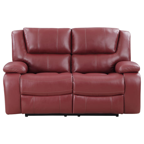 Camila 2-piece Upholstered Reclining Sofa Set Red 610241-S2 - Ella Furniture