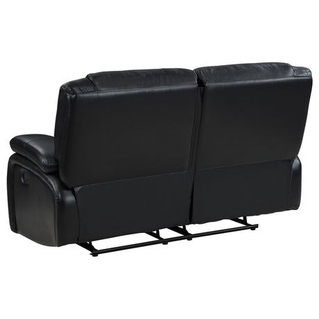Camila 3-piece Upholstered Motion Reclining Sofa Set Black 610244-S3 - Ella Furniture