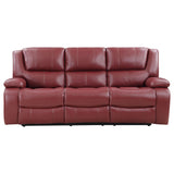 Camila 3-piece Upholstered Reclining Sofa Set Red 610241-S3 - Ella Furniture