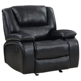 Camila Upholstered Glider Recliner Chair Black 610246 - Ella Furniture