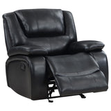 Camila Upholstered Glider Recliner Chair Black 610246 - Ella Furniture