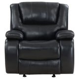 Camila Upholstered Glider Recliner Chair Black 610246 - Ella Furniture