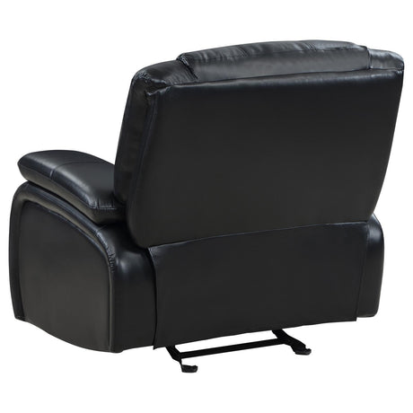 Camila Upholstered Glider Recliner Chair Black 610246 - Ella Furniture