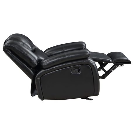 Camila Upholstered Glider Recliner Chair Black 610246 - Ella Furniture