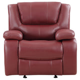 Camila Upholstered Glider Recliner Chair Red Faux Leather 610243 - Ella Furniture