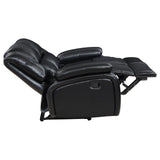Camila Upholstered Motion Reclining Loveseat Black 610245 - Ella Furniture