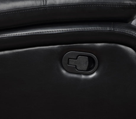 Camila Upholstered Motion Reclining Loveseat Black 610245 - Ella Furniture