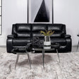 Camila Upholstered Motion Reclining Sofa Black 610244 - Ella Furniture