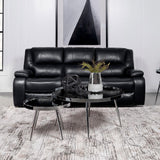 Camila Upholstered Motion Reclining Sofa Black 610244 - Ella Furniture