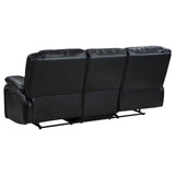 Camila Upholstered Motion Reclining Sofa Black 610244 - Ella Furniture