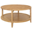 Camillo Round Solid Wood Coffee Table Maple Brown 709698 - Ella Furniture