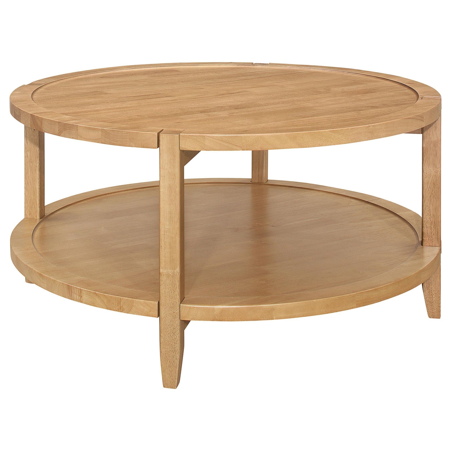 Camillo Round Solid Wood Coffee Table Maple Brown 709698 - Ella Furniture