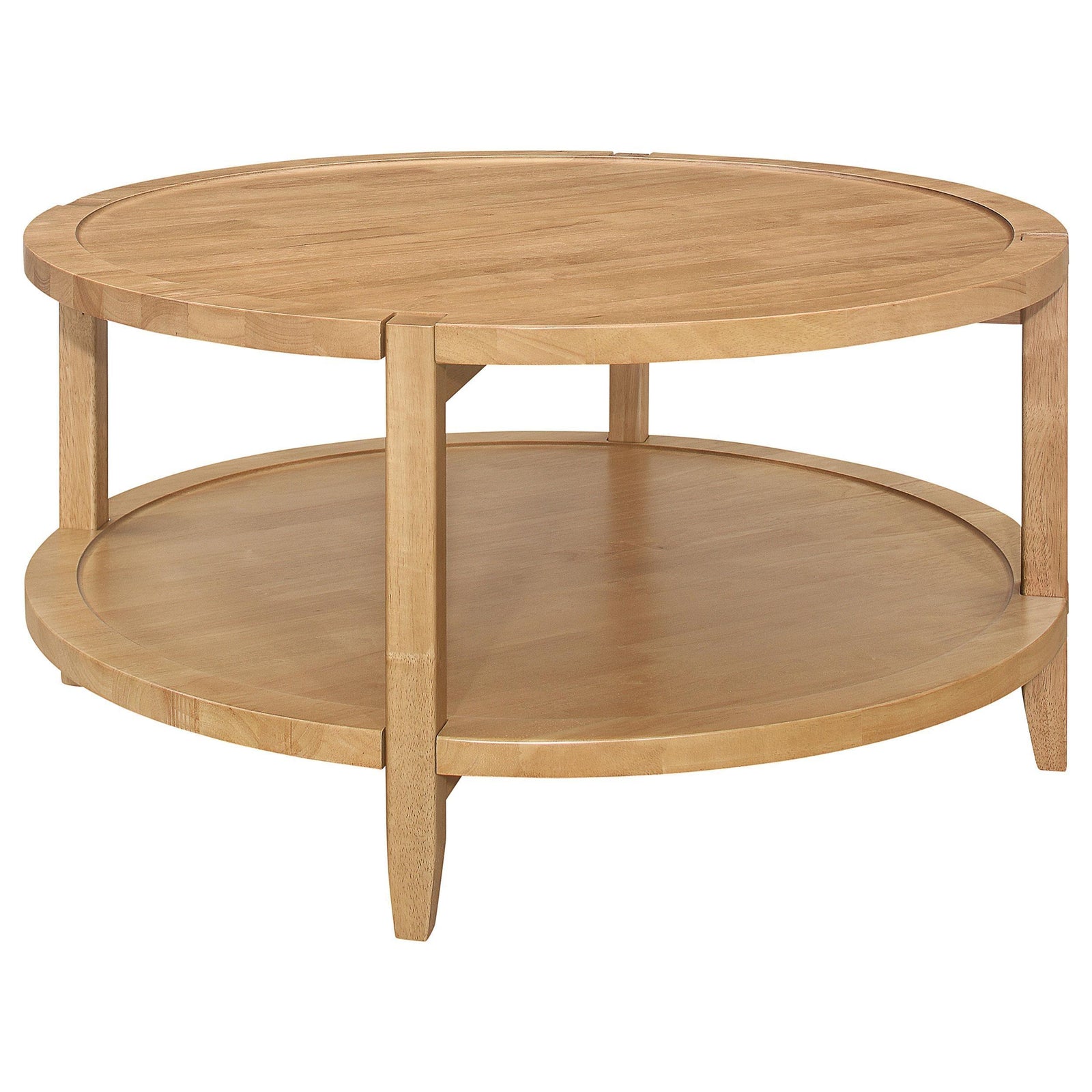 Camillo Round Solid Wood Coffee Table Maple Brown 709698 - Ella Furniture