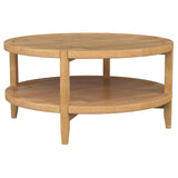 Camillo Round Solid Wood Coffee Table Maple Brown 709698 - Ella Furniture