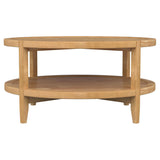 Camillo Round Solid Wood Coffee Table Maple Brown 709698 - Ella Furniture