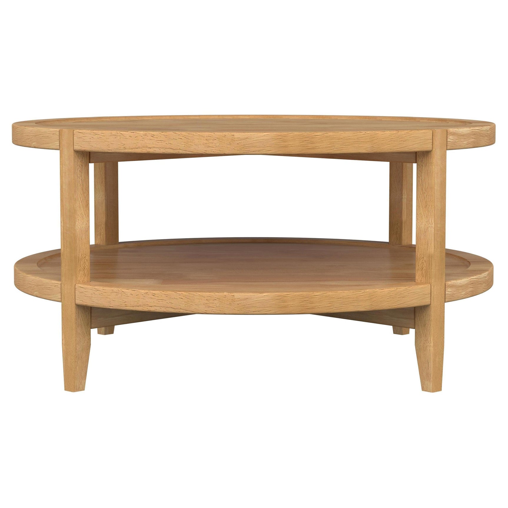 Camillo Round Solid Wood Coffee Table Maple Brown 709698 - Ella Furniture